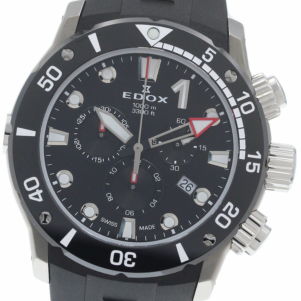 樂天商城 - エドックス EDOX 10242 クロノオフショア1 デイト クロノグラフ クォーツ メンズ 良品 保証書付き_954730【中古】