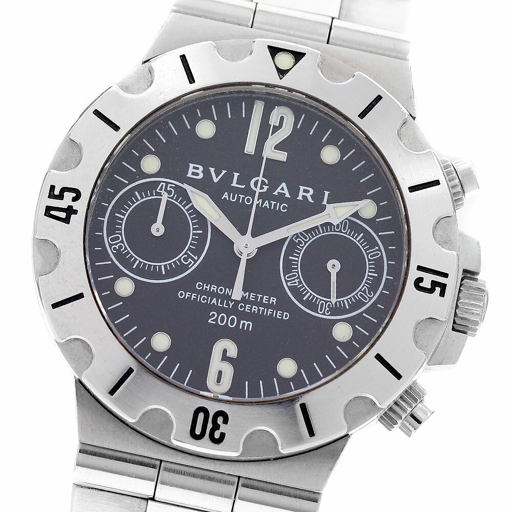 ブルガリ BVLGARI SCB38S ディアゴノ スクーバ クロノグラフ 自動巻き メンズ _955294【中古】