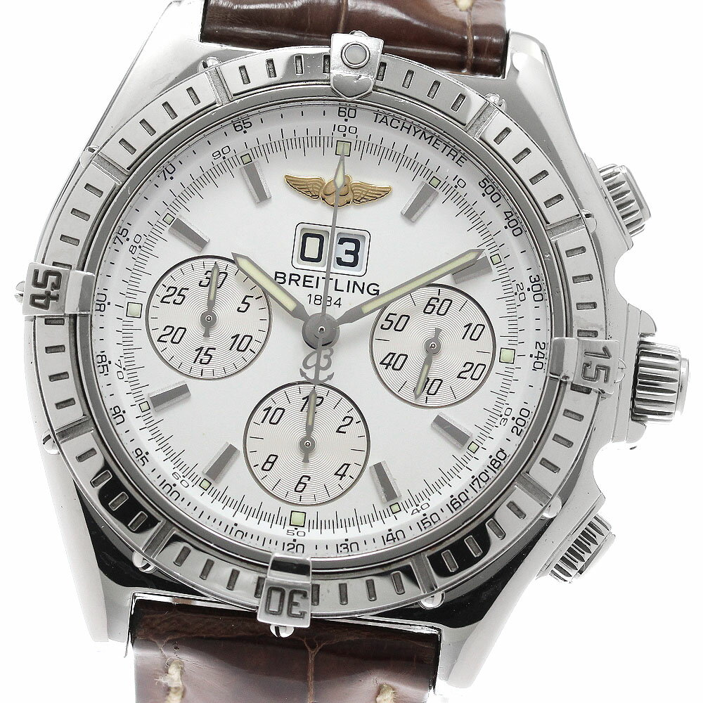 ブライトリング BREITLING A44355 クロスウィンド スペシャル ビッグデイト クロノグラフ 自動巻き メンズ 保証書付き_953576【中古】