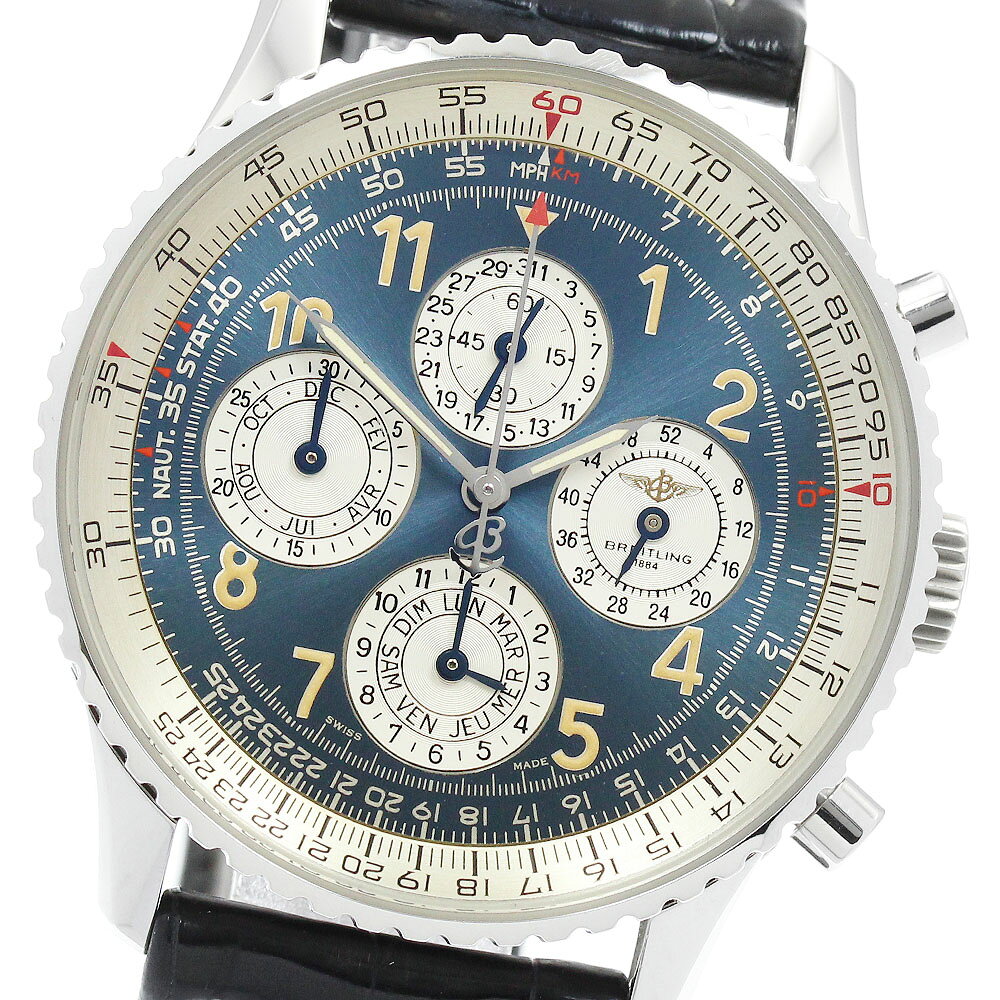 樂天商城 - ブライトリング BREITLING A38022 ナビタイマー1461 セミパーペチュアルカレンダー 1000本限定 自動巻き メンズ 保証書付き_954073【中古】