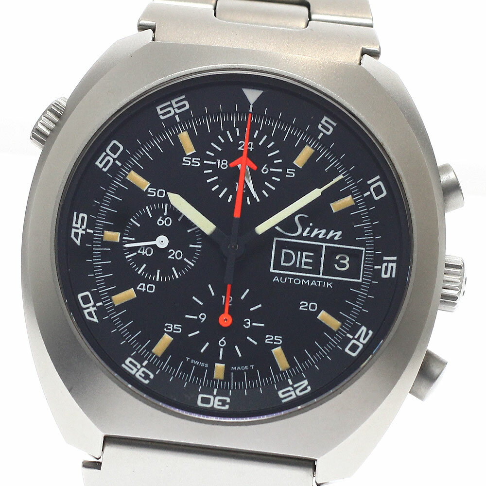 訳あり ジン Sinn 142.M スペース クロノグラフ デイデイト 自動巻き メンズ 内箱・保証書付き_939711【中古】