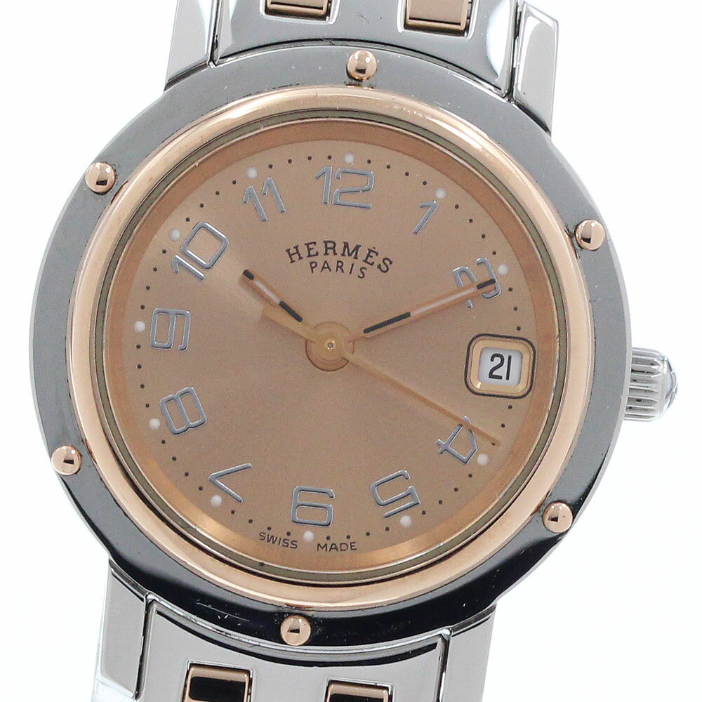 樂天商城 - エルメス HERMES CL4.221 クリッパーナクレ デイト クォーツ レディース 良品 内箱・保証書付き_948693【中古】