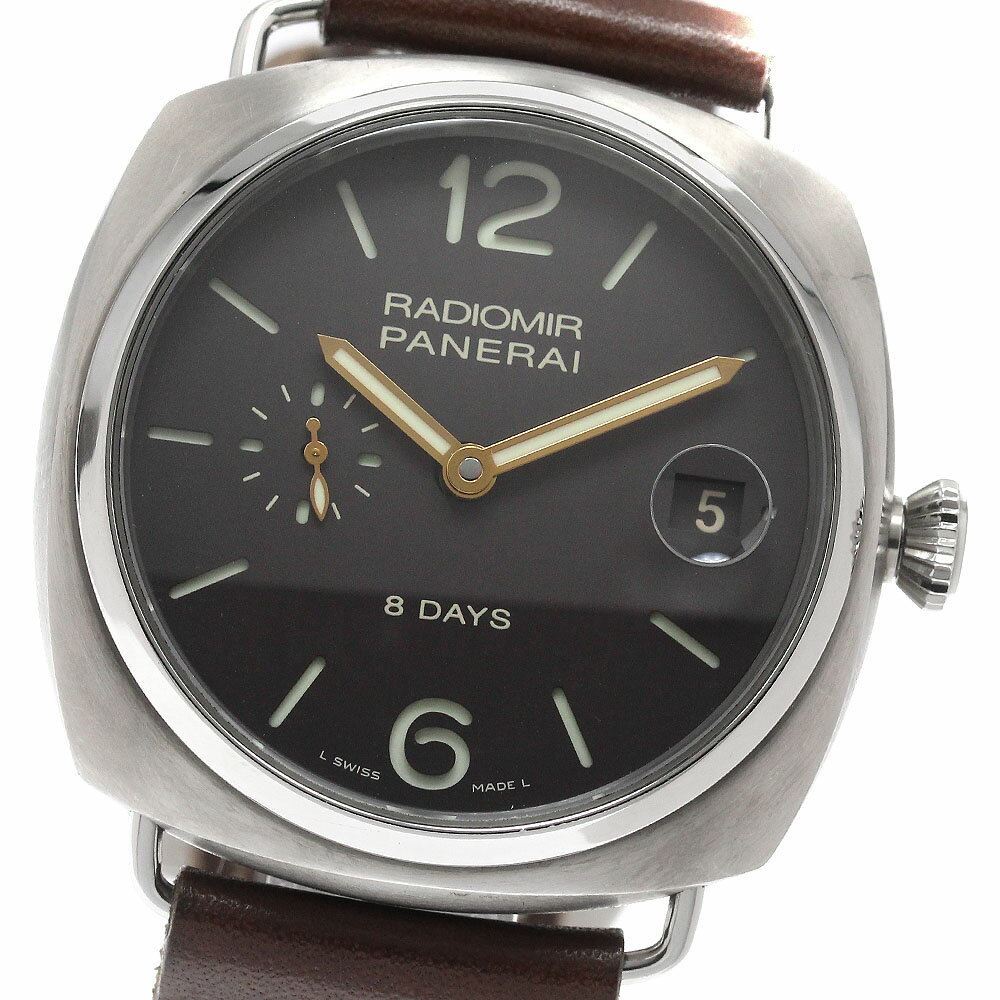 パネライ PANERAI PAM00346 ラジオミール 8デイズ チタニオ デイト 手巻き メンズ 保証書付き_952785【中古】