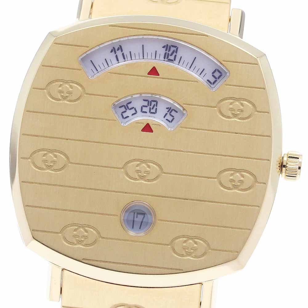 樂天商城 - グッチ GUCCI 157.4/YA157403 グリップウォッチ デイト クォーツ ボーイズ 箱付き_953505【中古】