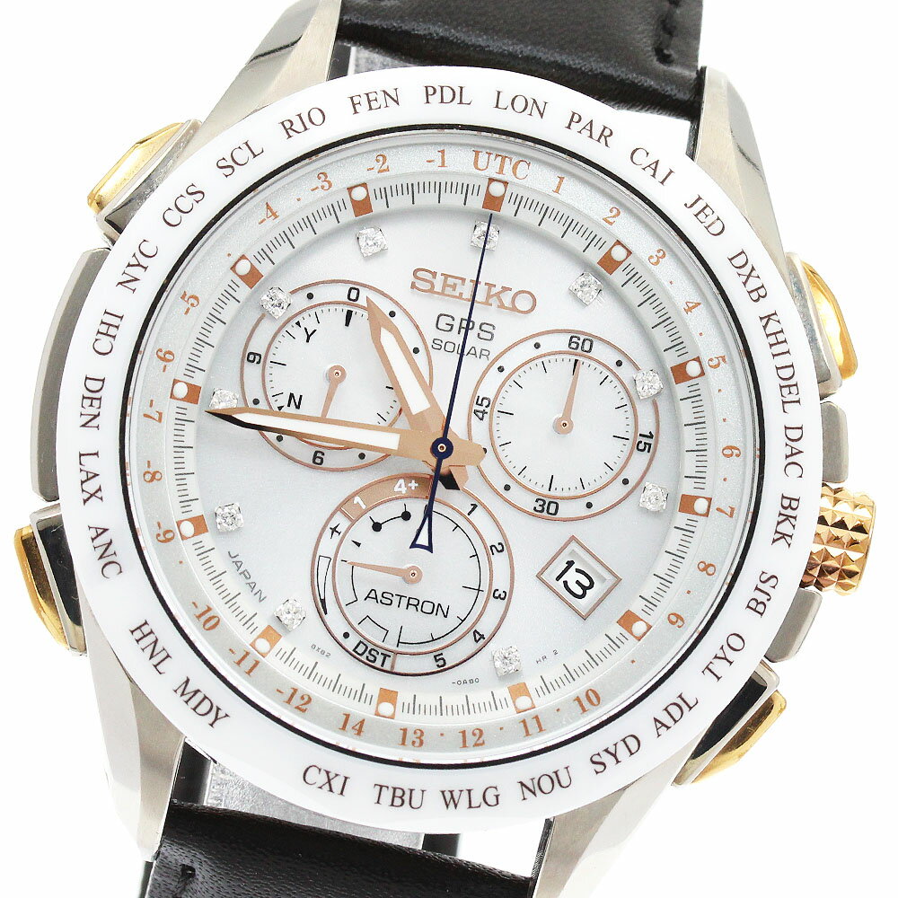 セイコー SEIKO 8X82-0AE0/SBXB021 アストロン リゾート1000本限定 10Pダイヤ ソーラー電波 メンズ _954228【中古】
