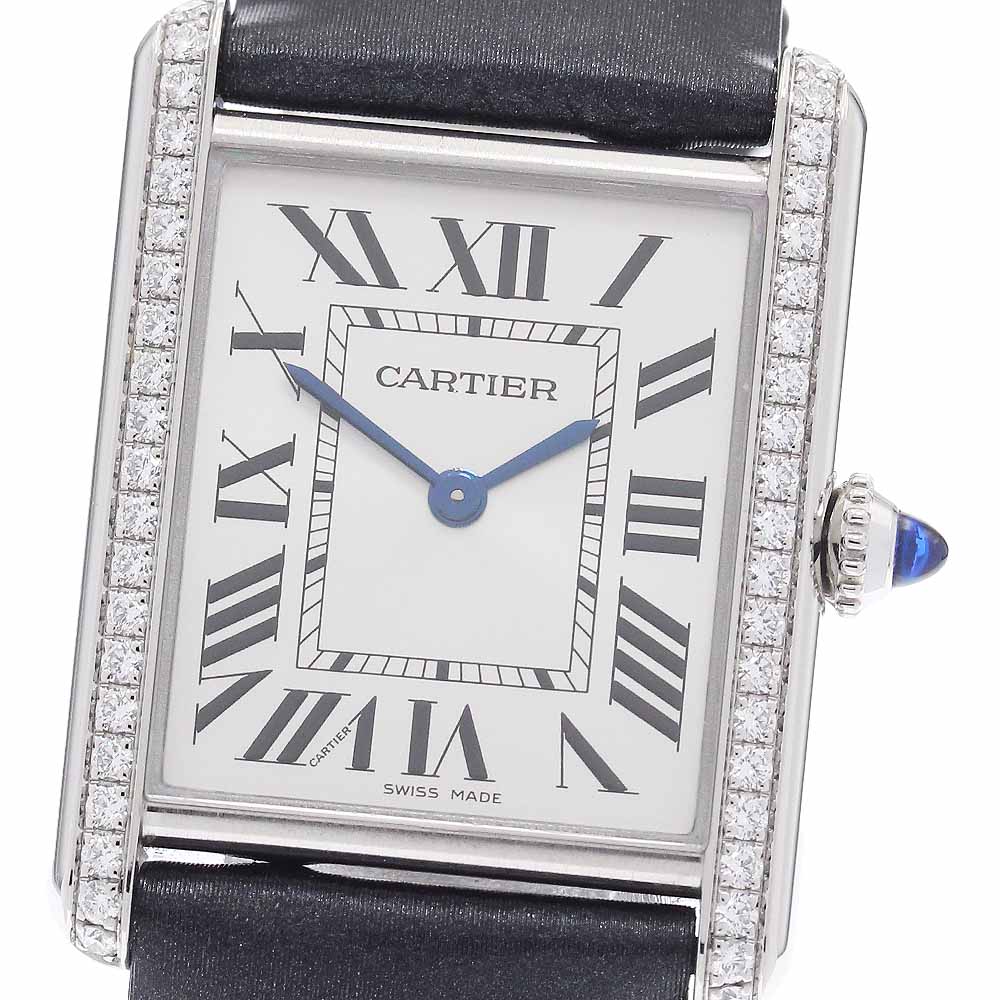 カルティエ CARTIER W4TA0017 タンクマストLM ダイヤベゼル クォーツ ボーイズ 良品 保証書付き_956064【中古】