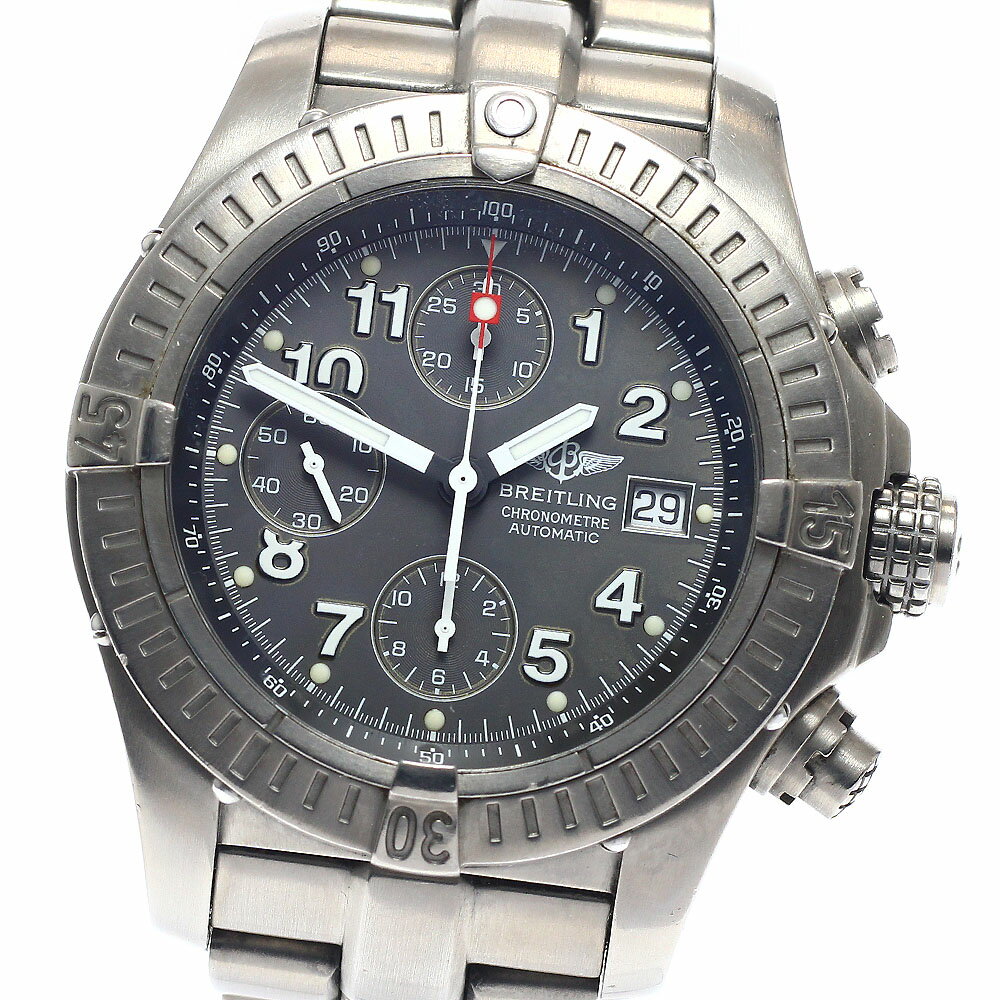 ジャンク ブライトリング BREITLING E13360 クロノアベンジャー デイト クロノグラフ 自動巻き メンズ 保証書付き_931530【中古】
