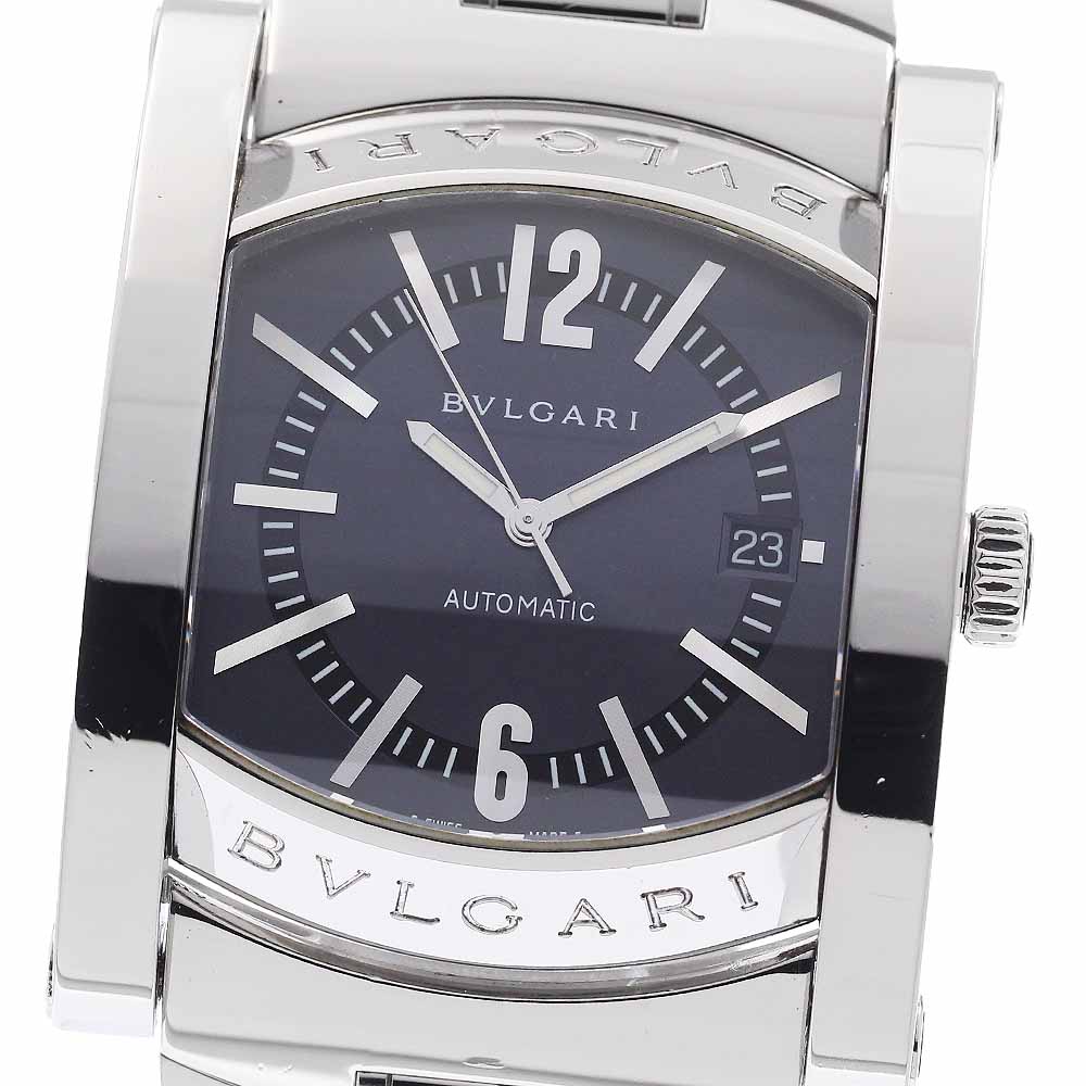 ブルガリ BVLGARI AA48S アショーマ デイト 自動巻き メンズ 箱・保証書付き_950171【中古】