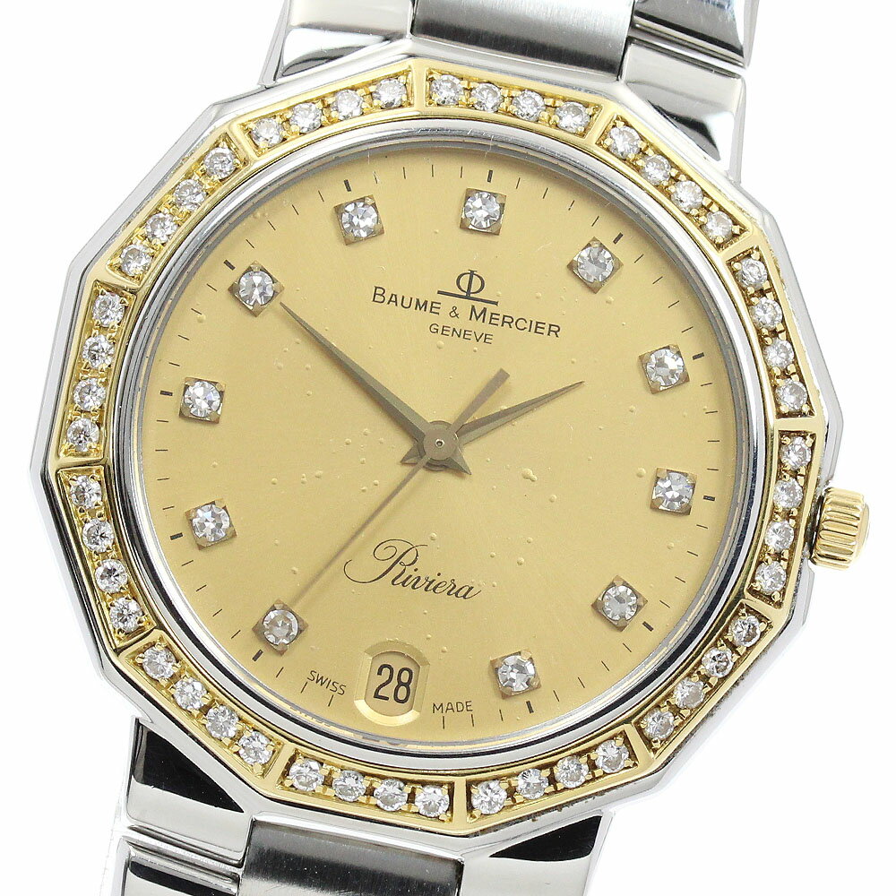 TISSOT - ボーム＆メルシェ Baume & Mercier 5131.3 リビエラ ダイヤベゼル 11P クォーツ メンズ _951054【中古】