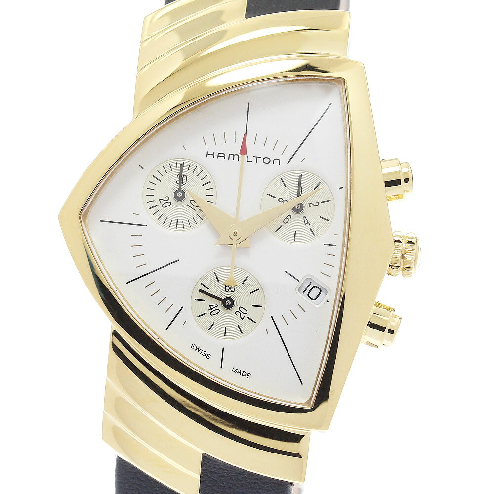 樂天商城 - ハミルトン HAMILTON H244220/H24422751 ベンチュラ クロノグラフ クォーツ メンズ 極美品 保証書付き_953627【中古】