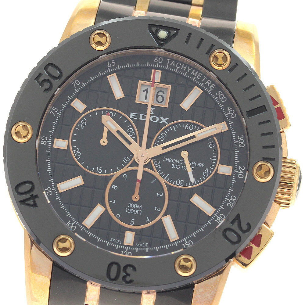 Other - エドックス EDOX 10014 CLASS 1 クロノオフショア クォーツ メンズ 良品 内箱・保証書付き_954659【中古】