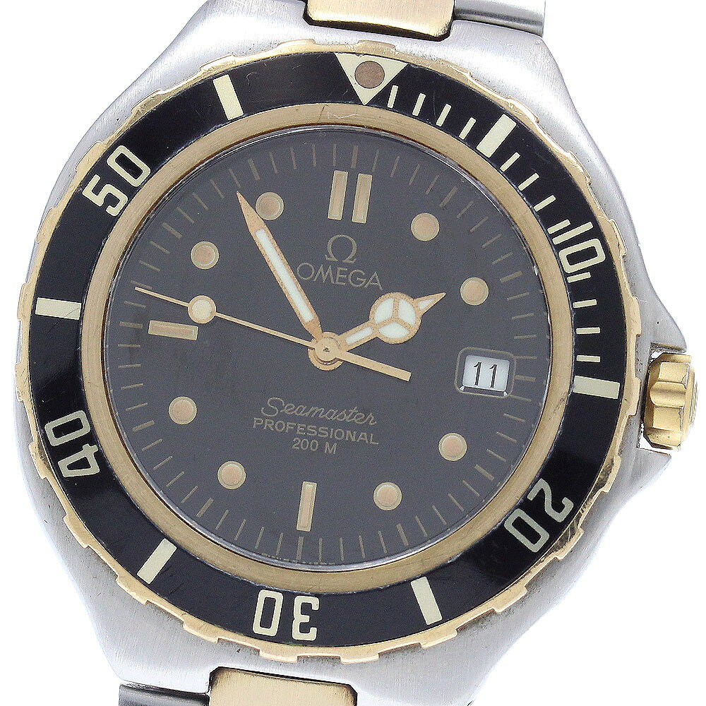 ベルト訳あり オメガ OMEGA シーマスター200m YGベゼル クォーツ メンズ _954327【中古】