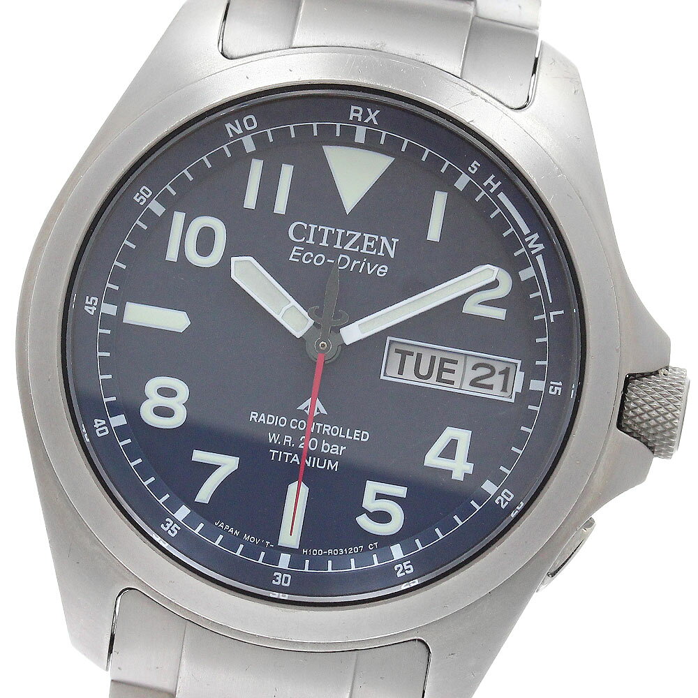 PROMASTER - シチズン CITIZEN H100-R014731/AT6080-53L プロマスター LAND エコドライブ ソーラー電波 メンズ 箱・保証書付き_956019【中古】