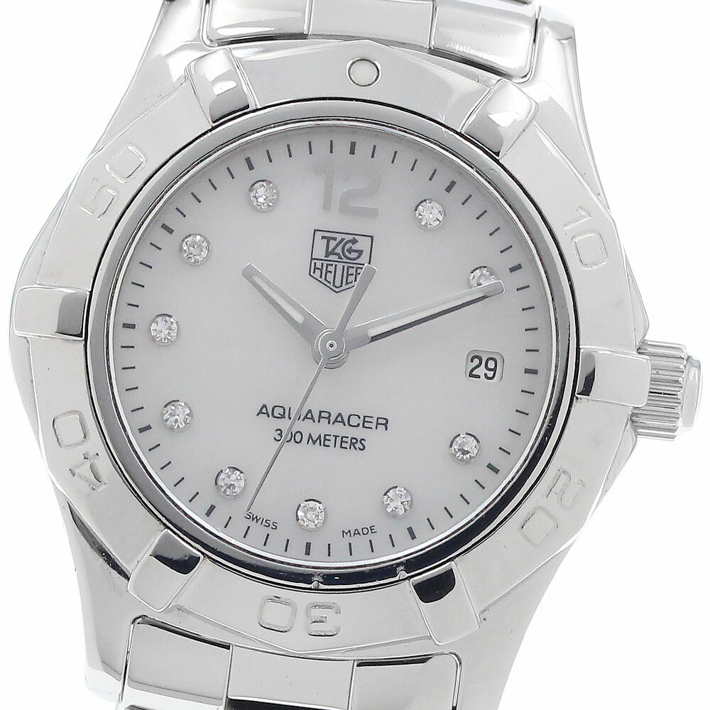 タグホイヤー TAG HEUER WAF1415 アクアレーサー 10Pダイヤ クォーツ レディース 保証書付き_949129【中古】