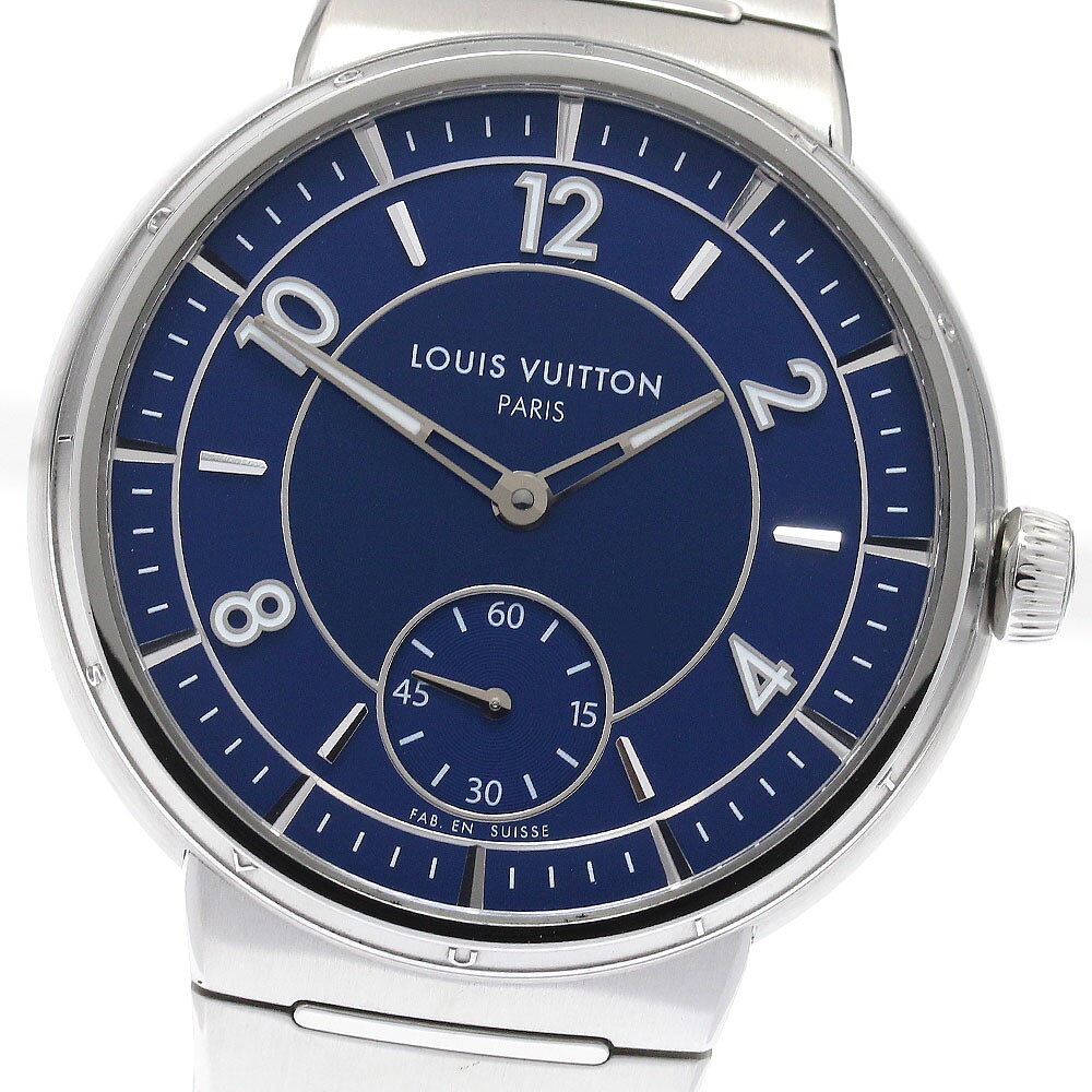 SWATCH - ルイ・ヴィトン LOUIS VUITTON W1ST20 タンブール スティール ブルー スモールセコンド 自動巻き メンズ 良品 保証書付き_948667【中古】
