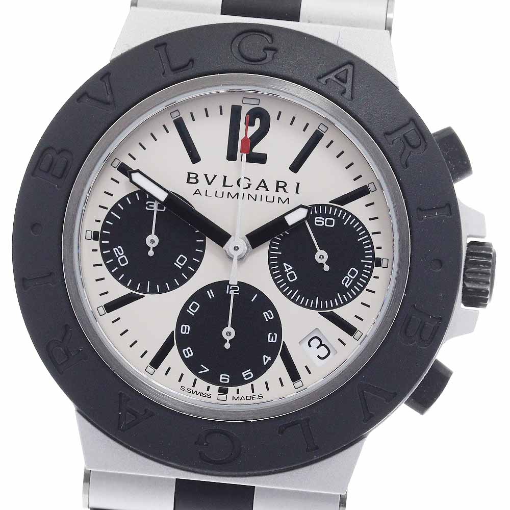 ブルガリ BVLGARI BB40ATCH/103383 アルミニウム デイト クロノグラフ 自動巻き メンズ 極美品 箱・保証書付き_955600【中古】（楽天・CLOSER）