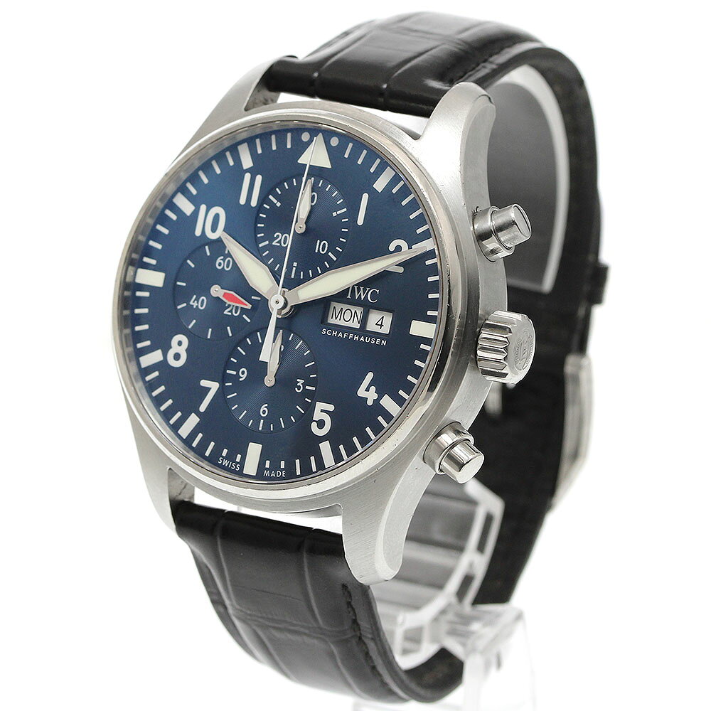 CLOSERのIWC SCHAFFHAUSEN IW377714 パイロットウォッチ プティ プランス デイデイト クロノグラフ 自動巻き メンズ 保証書付き_955710【中古】｜アングル3