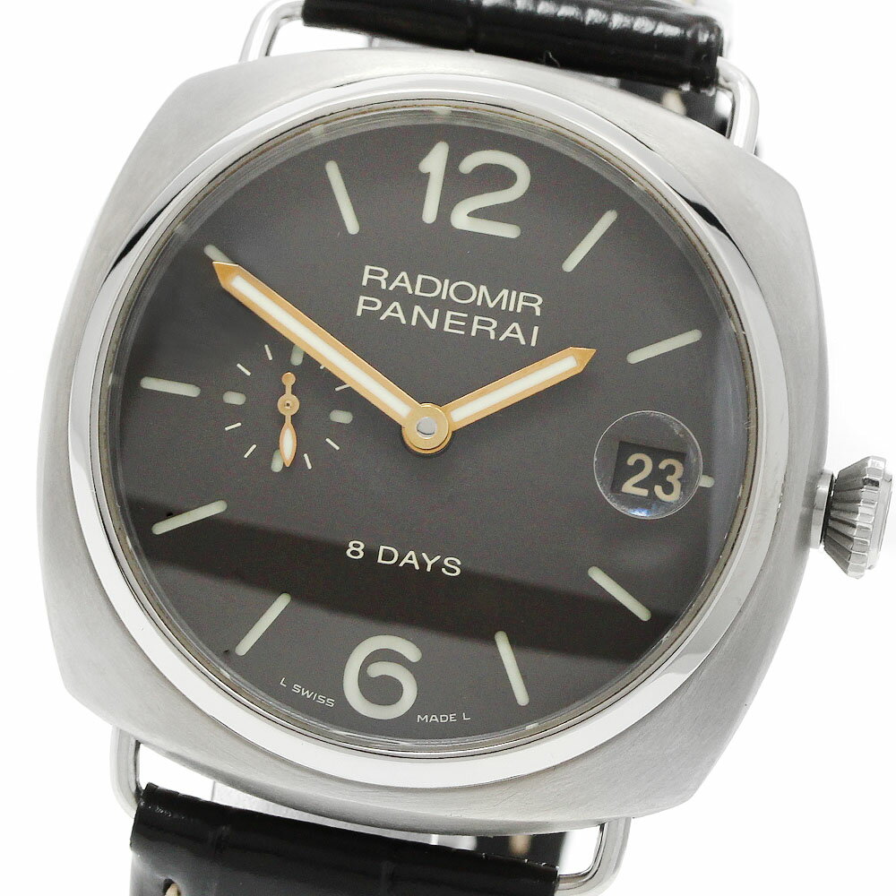 パネライ PANERAI PAM00346 ラジオミール 8デイズ チタニオ デイト 手巻き メンズ 良品 保証書付き_956124【中古】