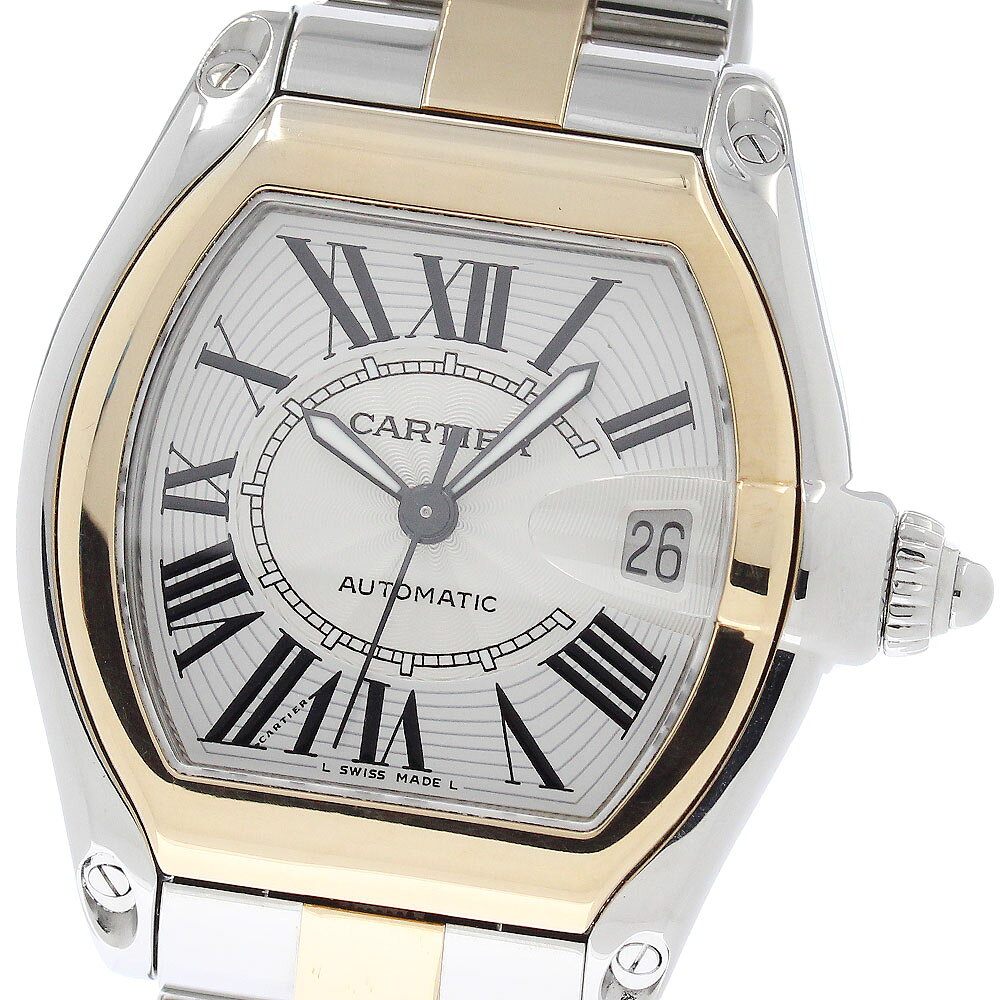 カルティエ CARTIER W62031Y4 ロードスターLM コンビ SS/YG デイト 自動巻き ...