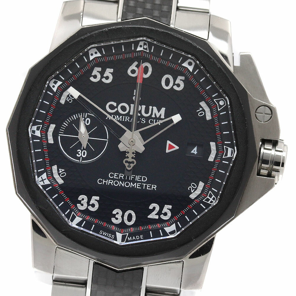 F, H, W - コルム CORUM A961/02939 アドミラル シーフェンダー クロノ セントロ デイト 自動巻き メンズ 保証書付き_943973【中古】