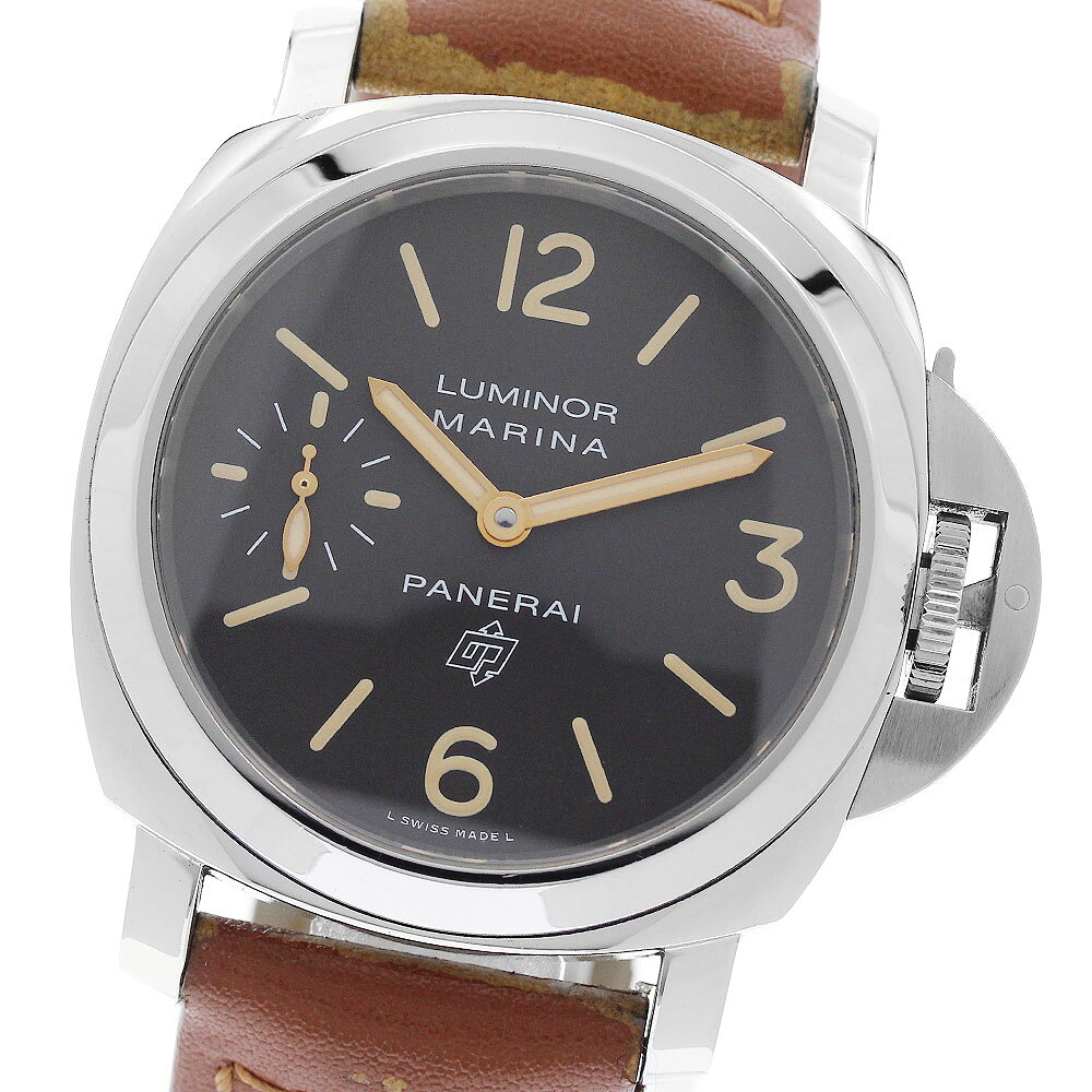 パネライ PANERAI PAM00632 ルミノール マリーナ ロゴ アッチャイオ スモールセコンド 手巻き メンズ 保証書付き_956091【中古】