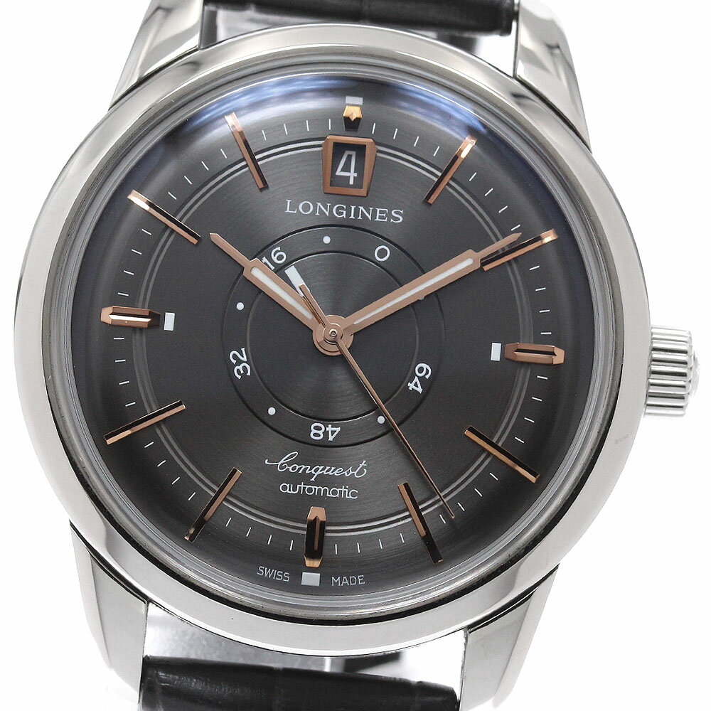 ORIENT - ロンジン LONGINES L1.648.4.62.2 コンクエスト ヘリテージ セントラル パワーリザーブ 自動巻き メンズ 良品 保証書付き_956491【中古】