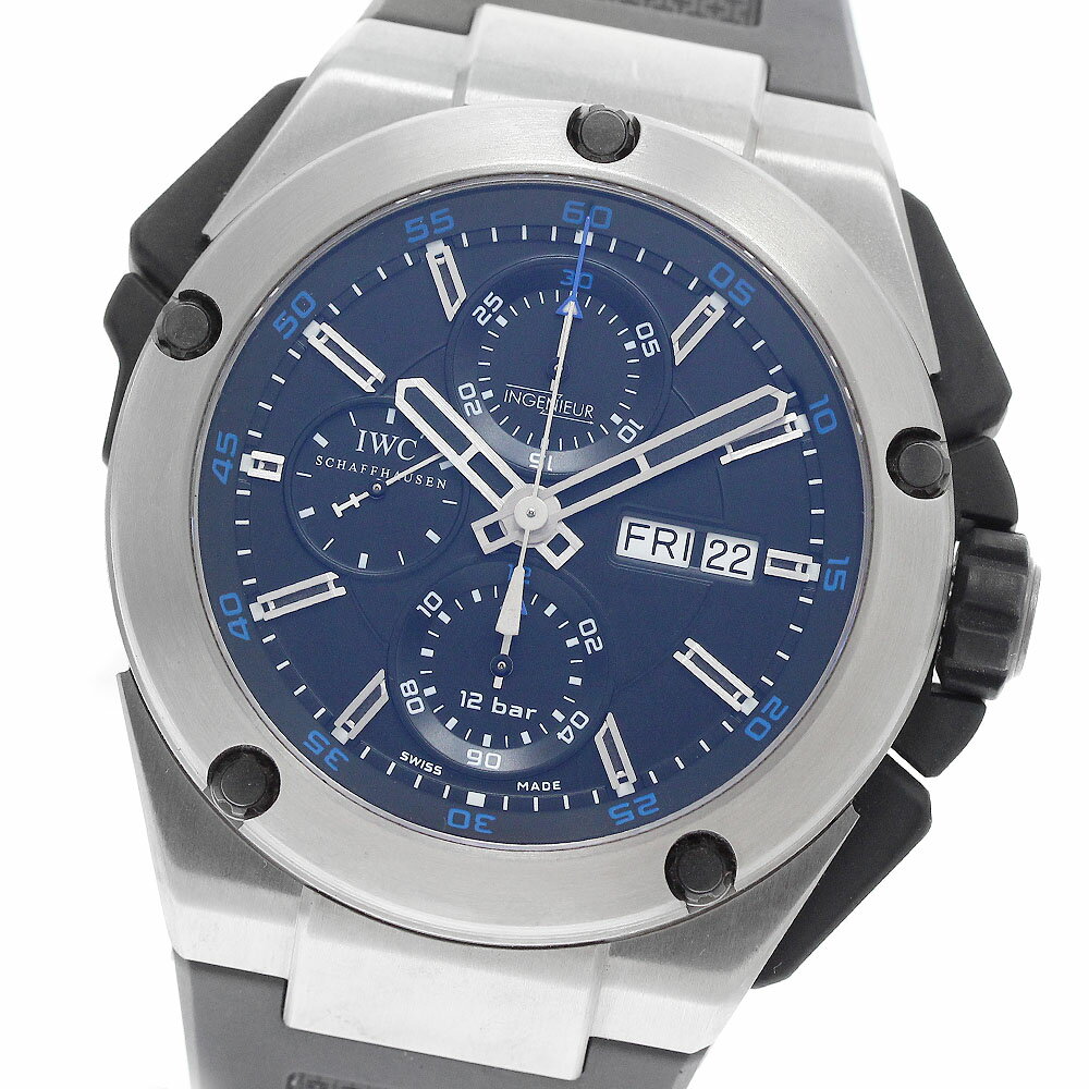 樂天商城 - IWC IWC SCHAFFHAUSEN IW376501 インヂュニア ダブルクロノグラフ デイデイト 自動巻き メンズ 保証書付き_956545【中古】