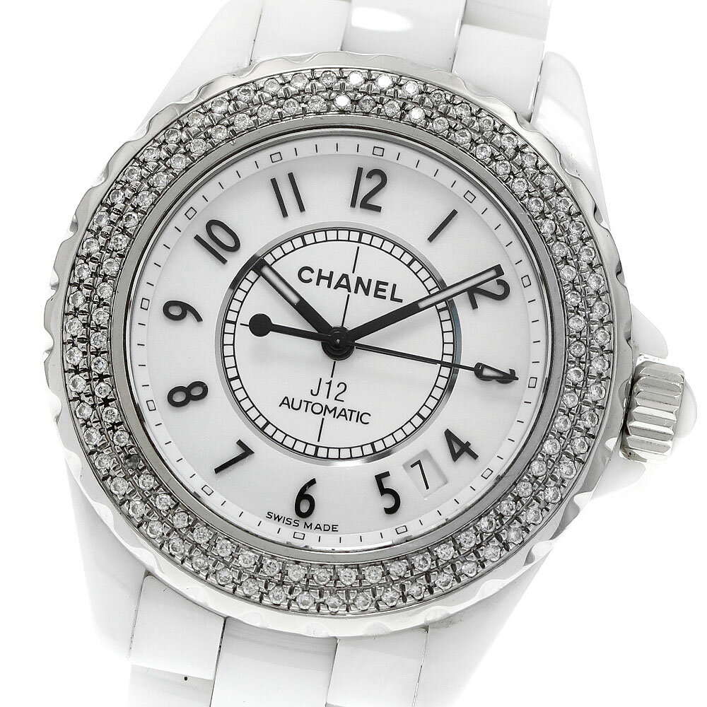 シャネル CHANEL H0969 J12 ダイヤベゼル 白セラミック 自動巻き メンズ _9484 ...
