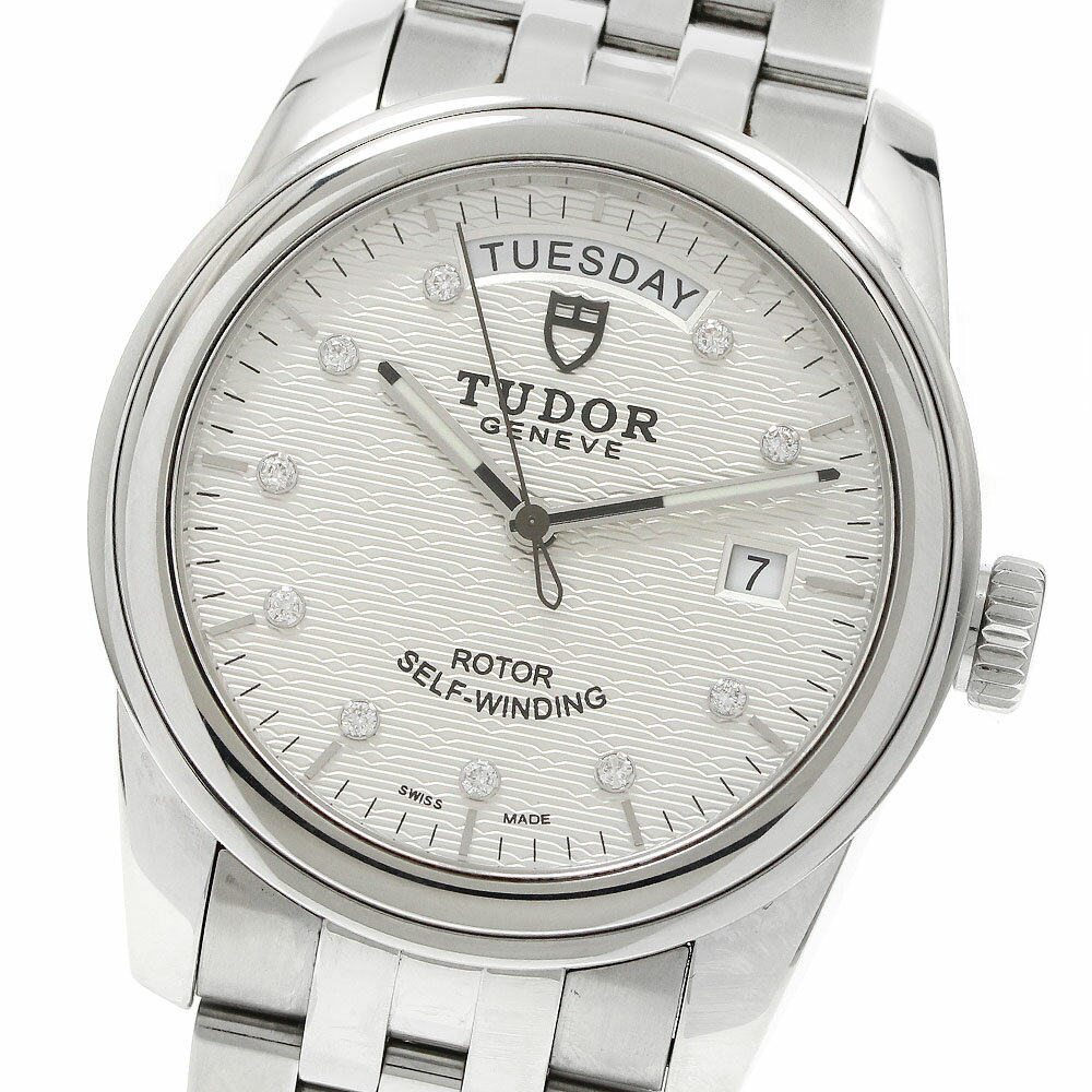 チュードル TUDOR 56000 グラマー デイトデイ 10Pダイヤ 自動巻き メンズ 良品 保証書付き_952751【中古】