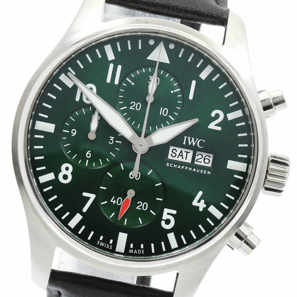 B, C, D, G, J, L, S, T, Z - IWC IWC SCHAFFHAUSEN IW378005 パイロットウォッチ クロノグラフ デイデイト 自動巻き ボーイズ 保証書付き_955722【中古】