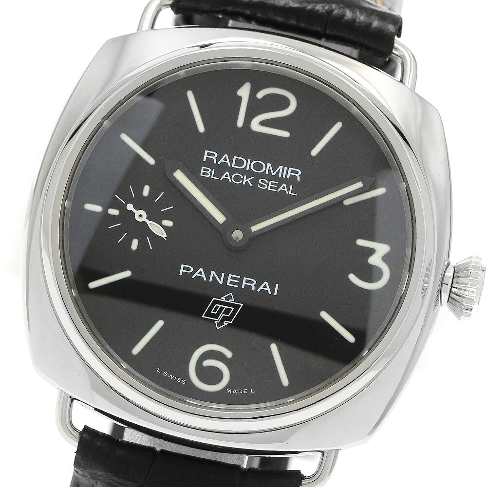 パネライ PANERAI PAM00380 ラジオミール ブラックシール ロゴ スモールセコンド 手巻き メンズ 良品 保証書付き_956125【中古】
