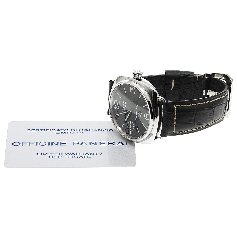 CLOSERのパネライ PANERAI PAM00380 ラジオミール ブラックシール ロゴ スモールセコンド 手巻き メンズ 良品 保証書付き_956125【中古】｜アングル2