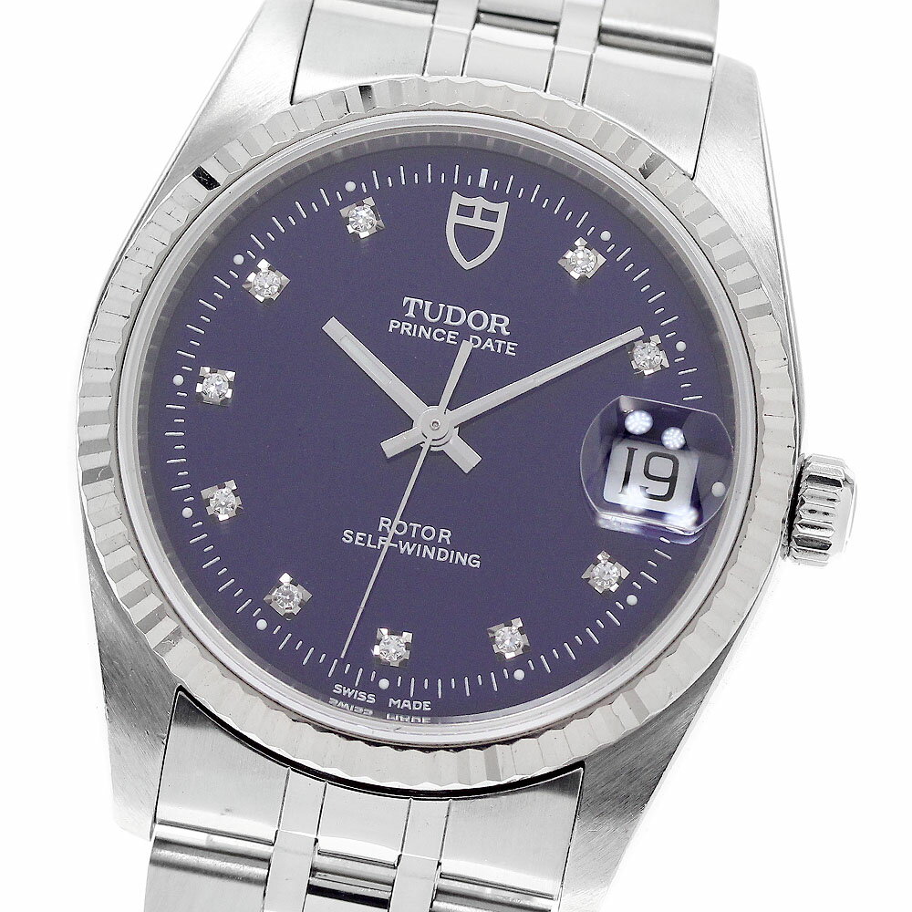 チュードル TUDOR 74034 プリンスデイト 10Pダイヤ WGベゼル 自動巻き メンズ 保証 ...