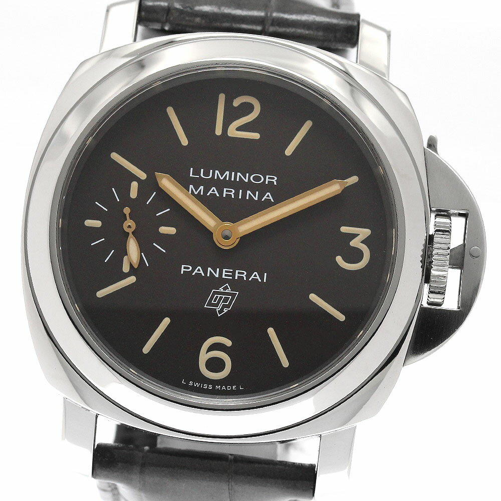 FRANCK MULLER - パネライ PANERAI PAM00632 ルミノール マリーナ ロゴ アッチャイオ スモールセコンド 手巻き メンズ 良品 保証書付き_956319【中古】