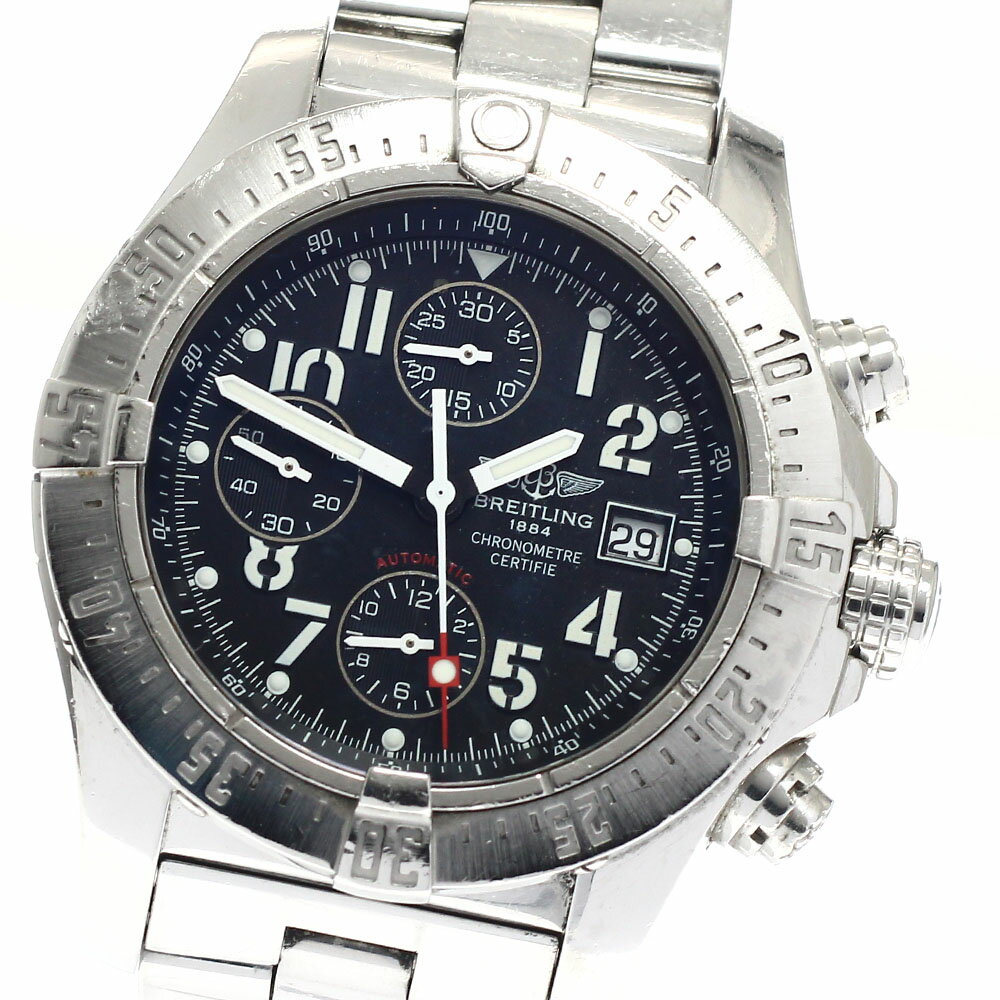訳あり ブライトリング BREITLING A13380 アベンジャー スカイランド デイト クロノグラフ 自動巻き メンズ 保証書付き_932923【中古】