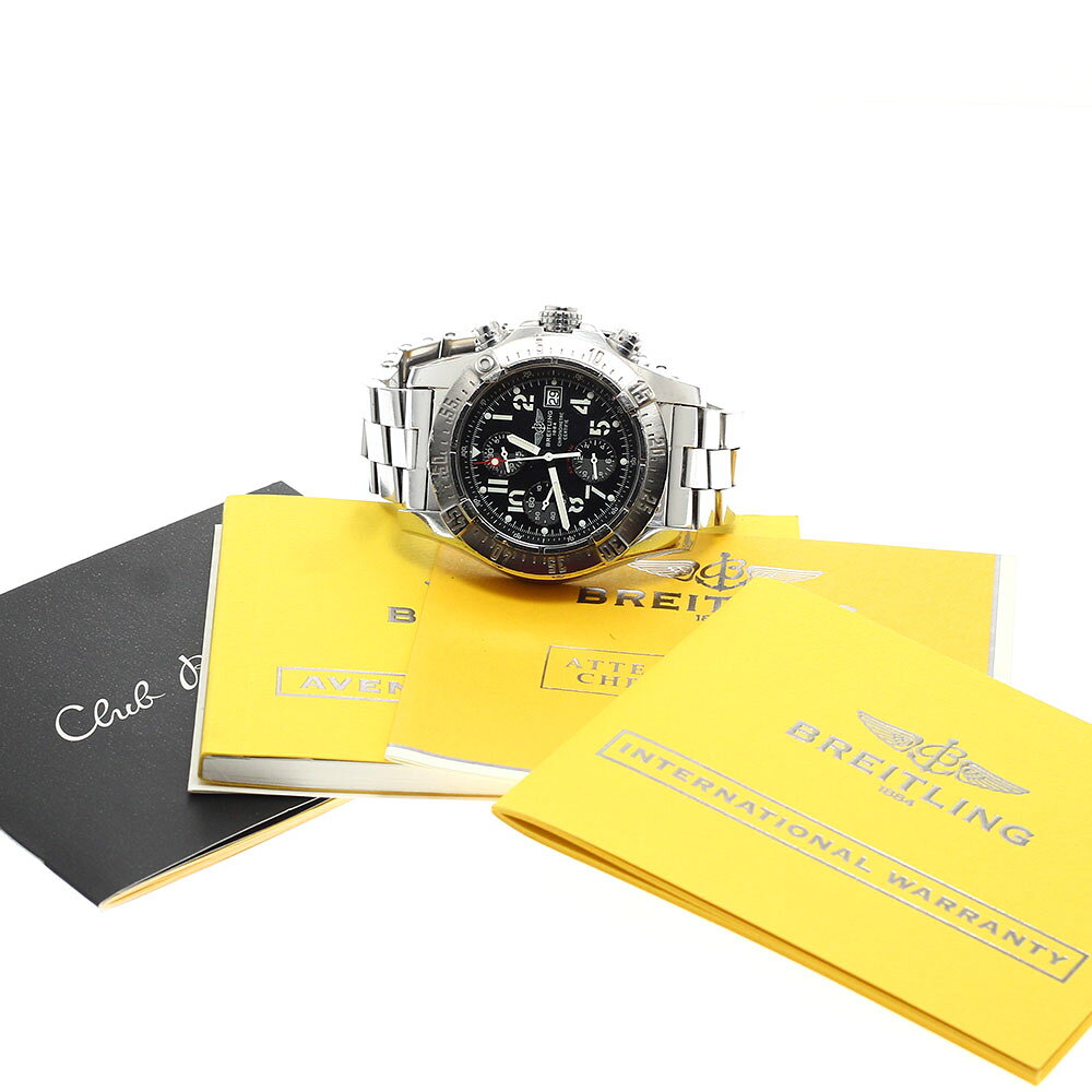 CLOSERの訳あり ブライトリング BREITLING A13380 アベンジャー スカイランド デイト クロノグラフ 自動巻き メンズ 保証書付き_932923【中古】｜アングル2
