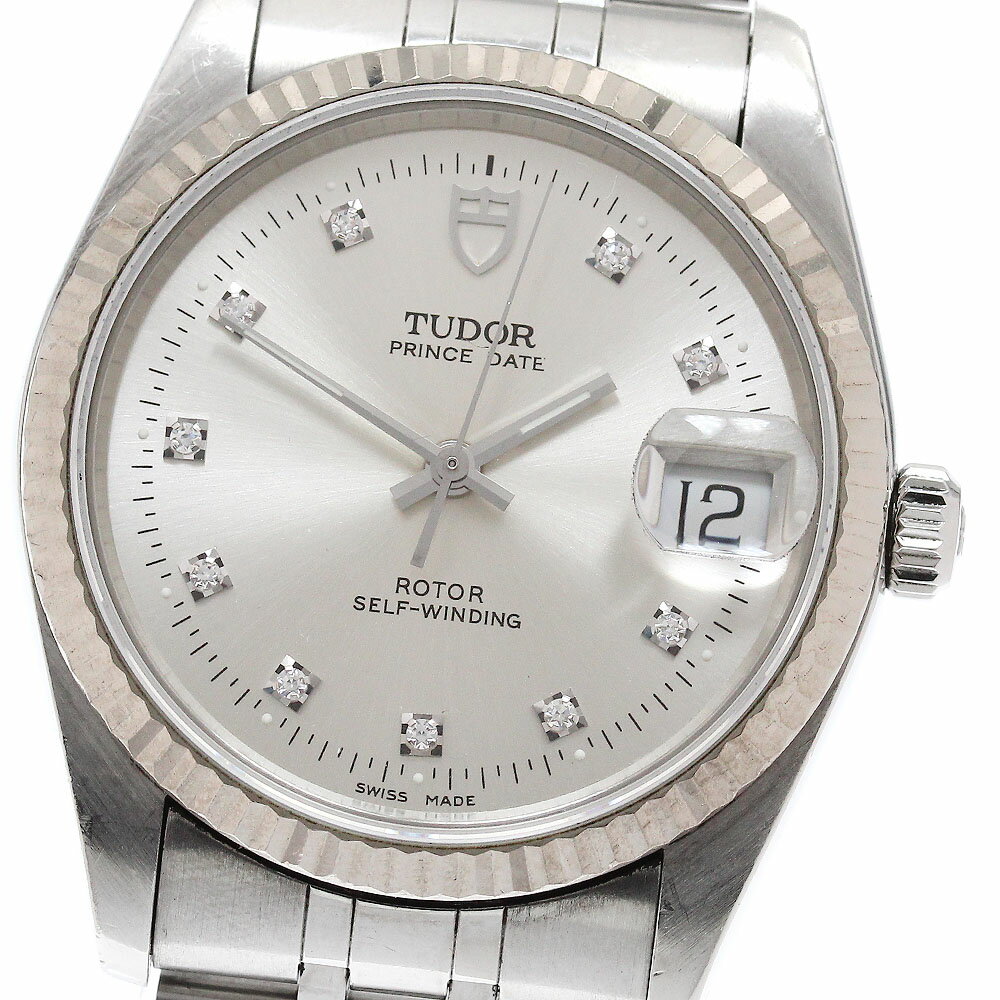チュードル TUDOR 74034 プリンスデイト 10Pダイヤ WGベゼル 自動巻き メンズ 保証 ...
