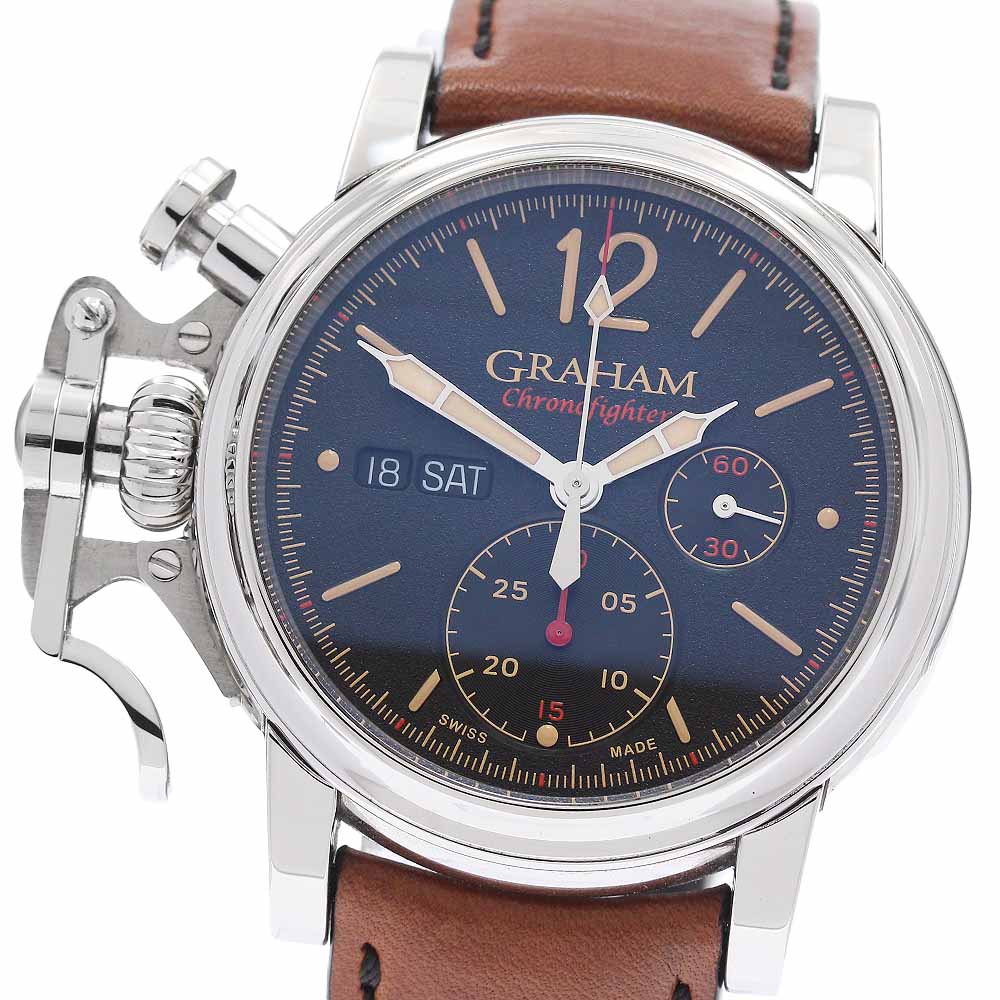 Graham - グラハム GRAHAM 2CVAS.B03A クロノファイター ヴィンテージ デイデイト 自動巻き メンズ 保証書付き_951781【中古】
