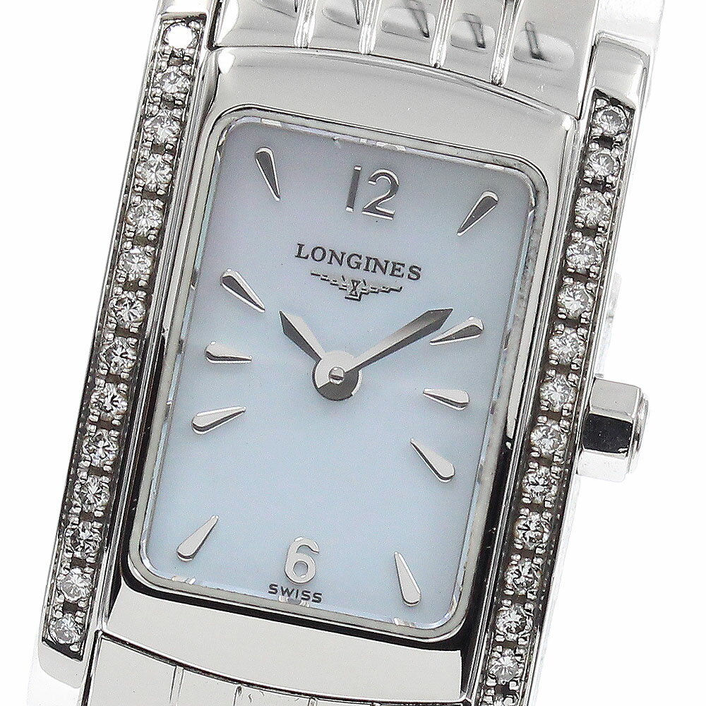 A, E, H, I, O, V, W - ロンジン LONGINES L5.158.0 ドルチェヴィータ サイドダイヤ シェル文字盤 クォーツ レディース 保証書付き_955201【中古】