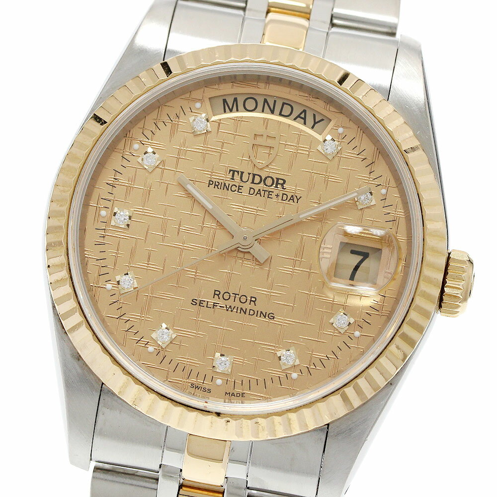 チュードル TUDOR 76213 プリンス デイトデイ YGコンビ 10Pダイヤ 自動巻き メンズ ...