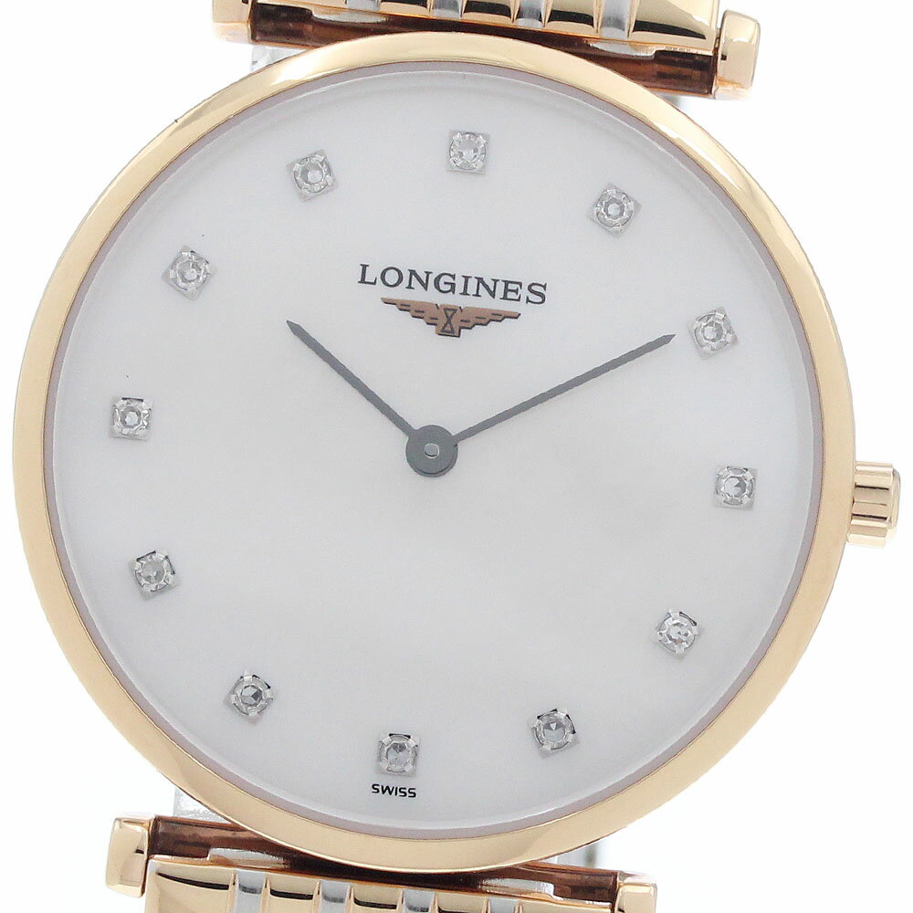 ロンジン LONGINES L4.512.1 ラ グラン クラシック ドゥ ロンジン 12Pダイヤ クォーツ レディース 良品 箱・保証書付き_956726【中古】
