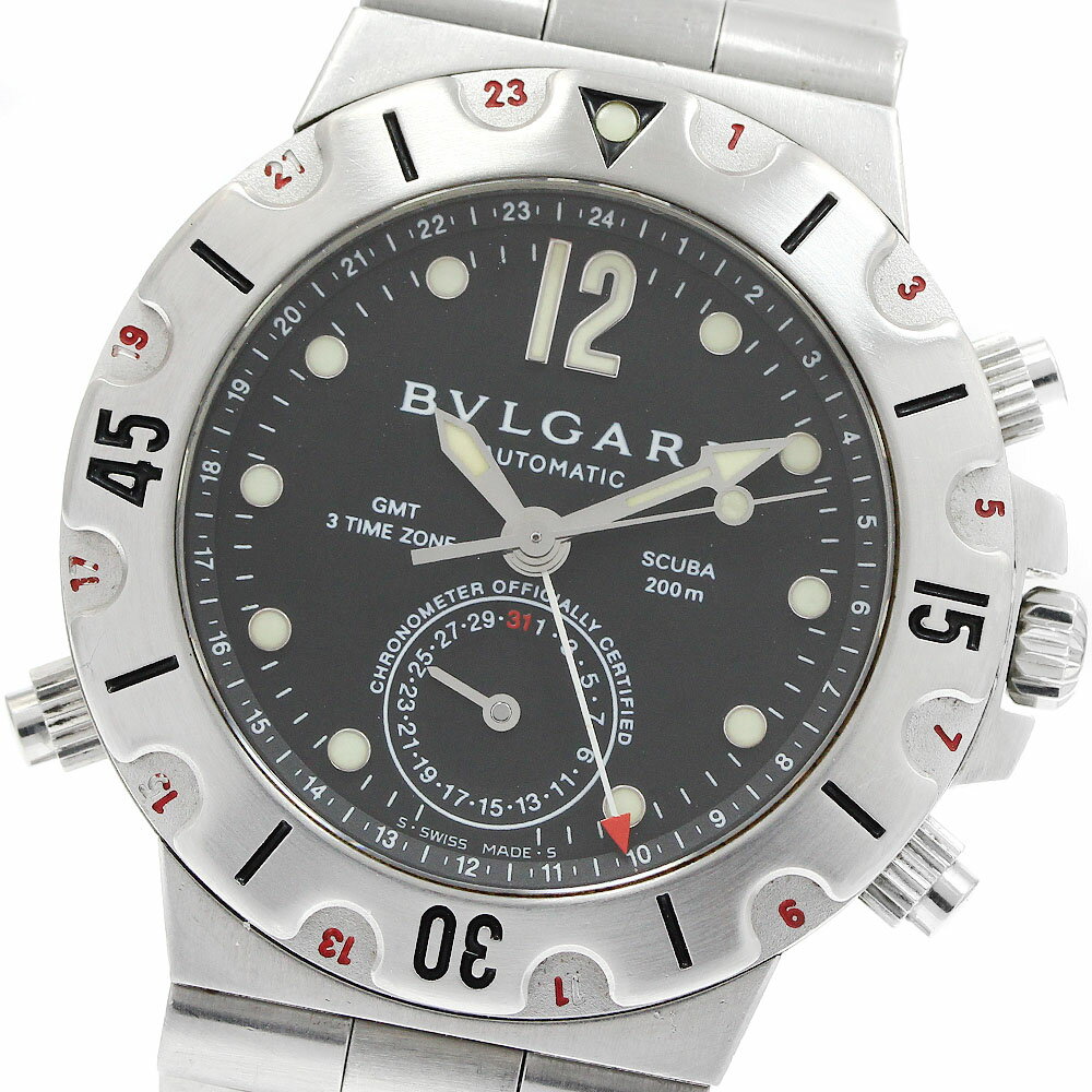 ブルガリ BVLGARI SD38SGMT ディアゴノ スクーバ GMT デイト 自動巻き メンズ _957004【中古】