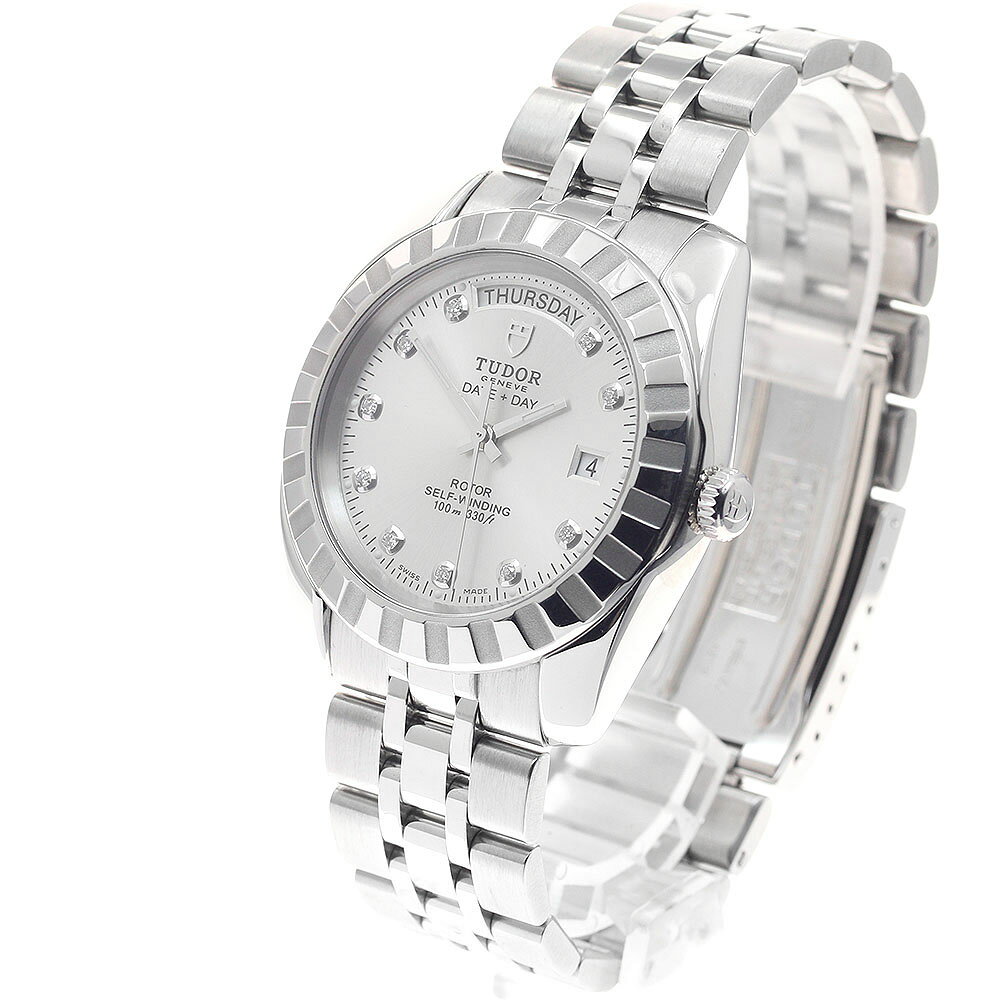 CLOSERのチュードル TUDOR 23010 クラシック デイトデイ 10Pダイヤ 自動巻き メンズ 保証書付き_952708【中古】｜アングル3