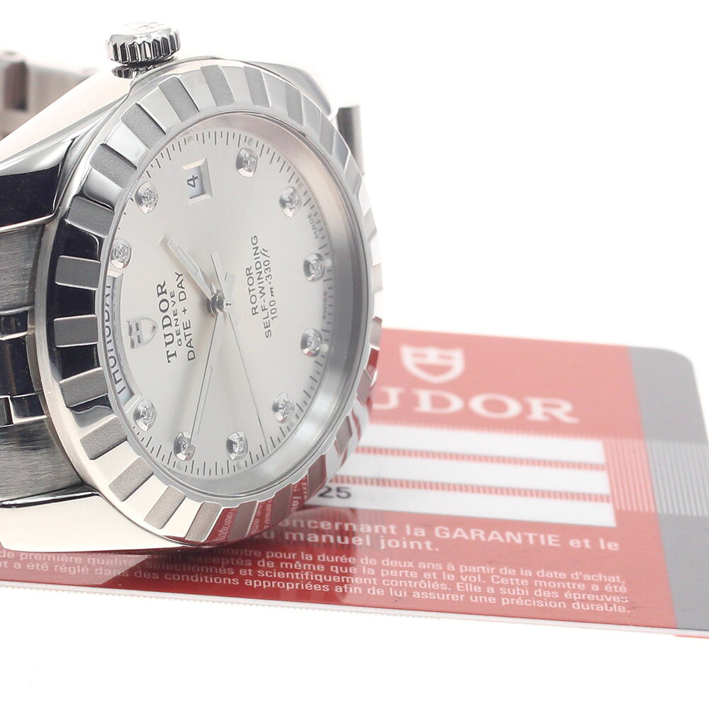 CLOSERのチュードル TUDOR 23010 クラシック デイトデイ 10Pダイヤ 自動巻き メンズ 保証書付き_952708【中古】｜アングル2