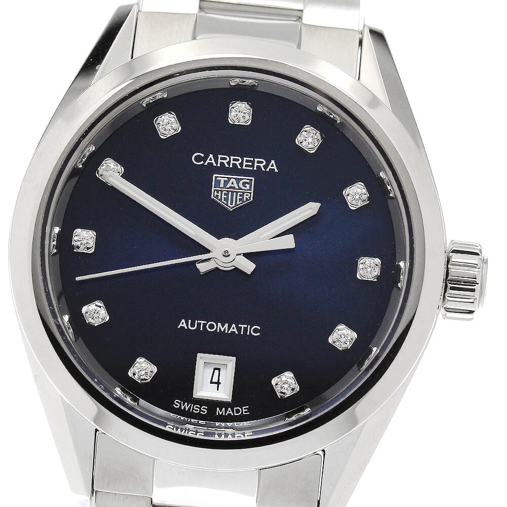タグホイヤー TAG HEUER WBN2413.BA0621 カレラ キャリバー9 11P 自動巻き レディース 美品 箱・保証書付き_958038【中古】