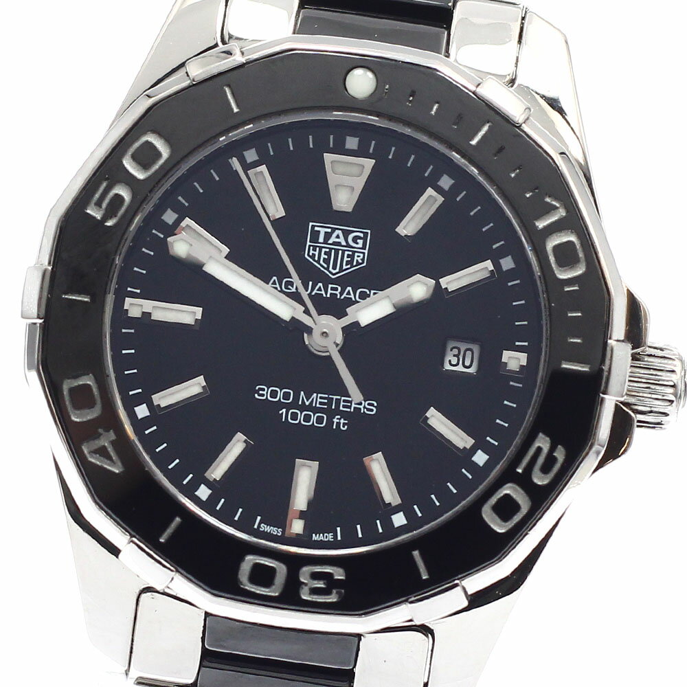 タグホイヤー TAG HEUER WAY141A.BA0918 アクアレーサー デイト クォーツ レディース 良品 箱・保証書付き_950766【中古】