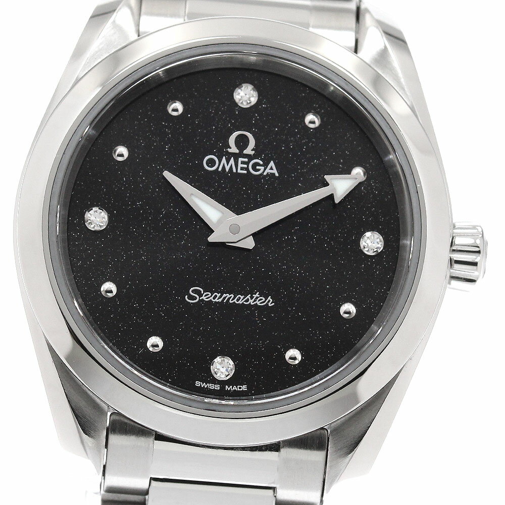 オメガ OMEGA 220.10.28.60.51.001 シーマスター アクアテラ 150M 4Pダイヤ クォーツ レディース 美品 箱付き_956282【中古】