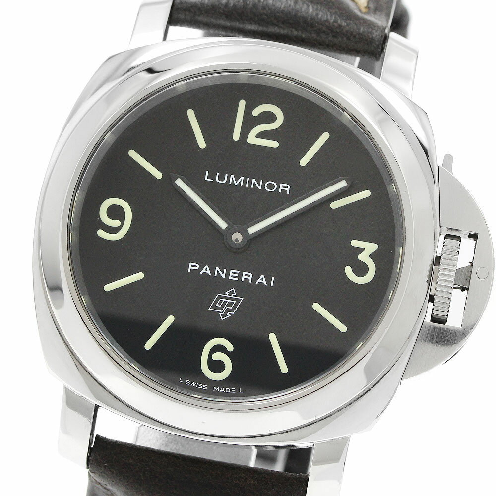 パネライ PANERAI PAM01000 ルミノール ベース ロゴ アッチャイオ 手巻き メンズ 保証書付き_956090【中古】