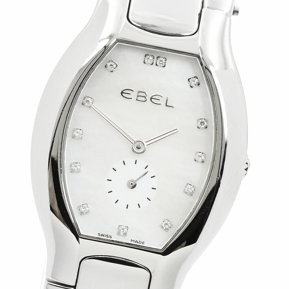 EBEL - エベル EBEL E9014G31 ベルーガ トノー 13Pダイヤ スモールセコンド クォーツ レディース _957029【中古】