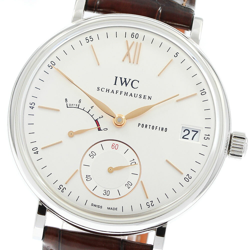 Other - IWC IWC SCHAFFHAUSEN IW510103 ポートフィノ ハンドワインド 8デイズ パワーリザーブ デイト 手巻き メンズ 箱・保証書付き_952828【中古】